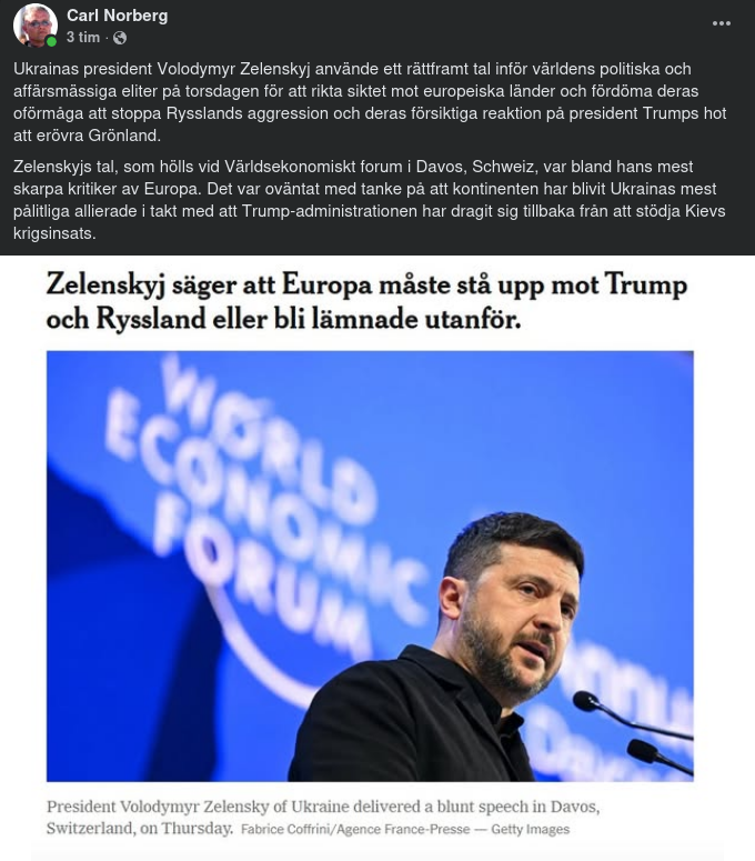 Europakritisk Zelensky