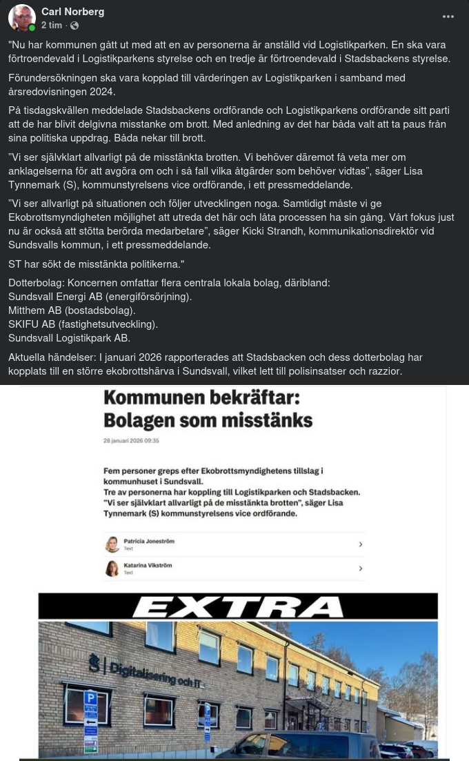 Bekräftat Misstänkta I Sundsvall