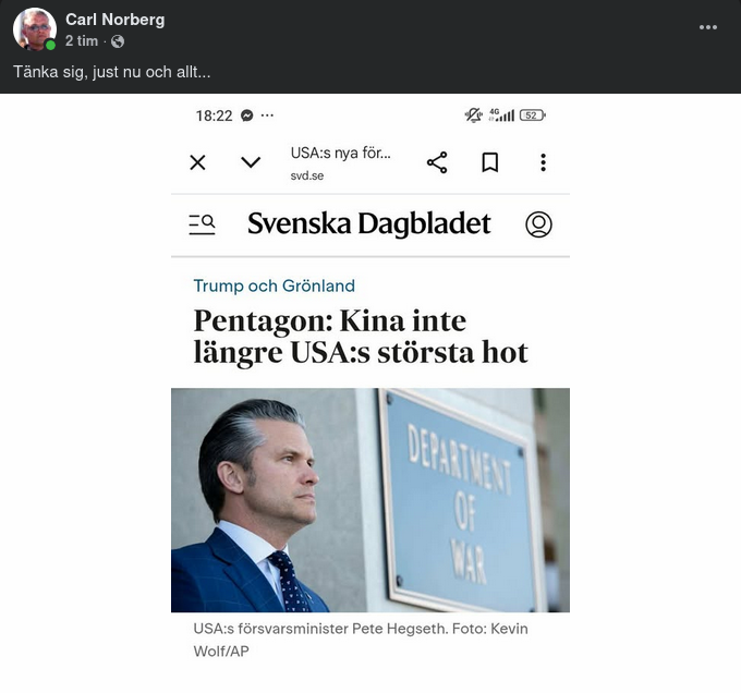 Kina Inte Största Hotet Mot USA