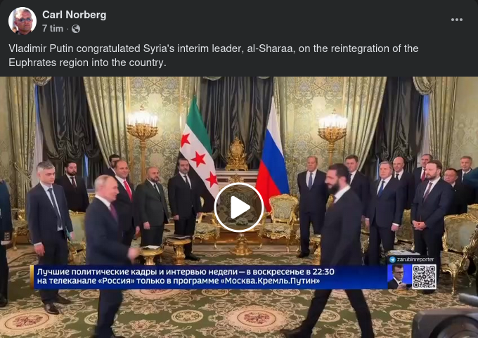 Syriens al-Sharaa Hos Putin