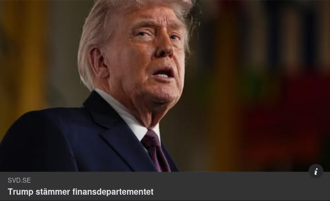 Trump Stämmer Finansdepartementet