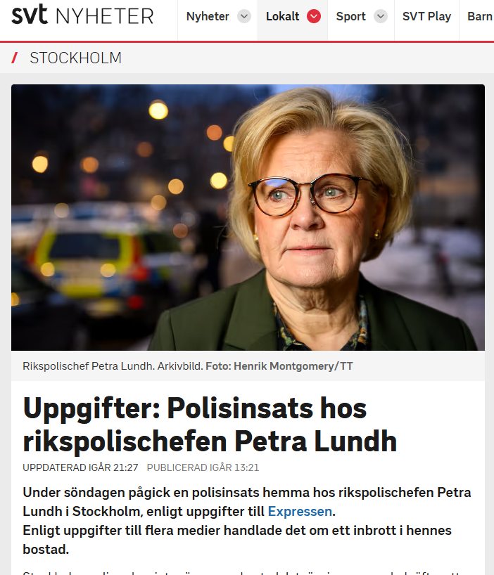 Polisinsats Hos Rikspolischefen