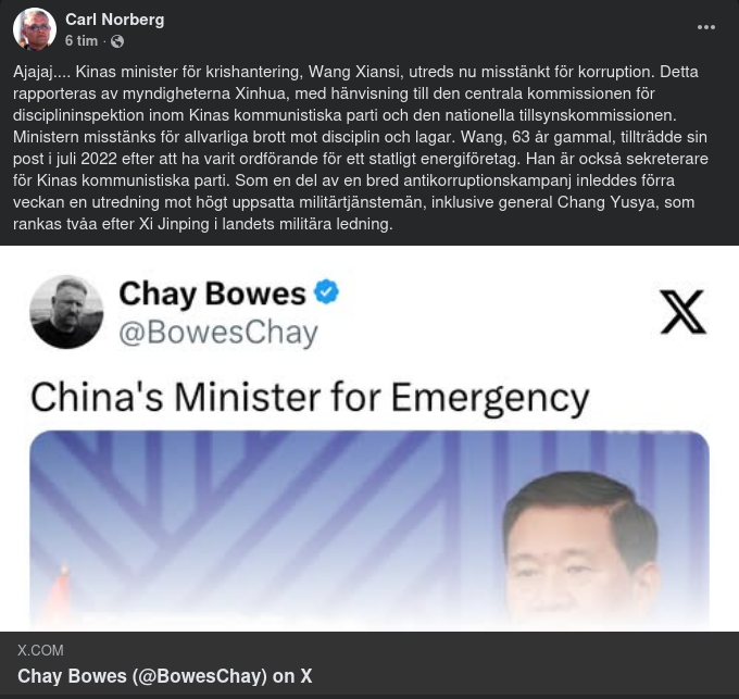 Kinesisk Krishanteringsministerutredning