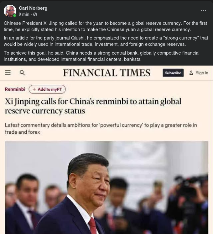 Yuan Som Global Reservvaluta