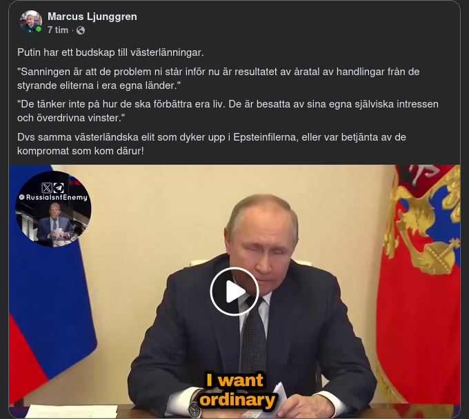 Folkligt Budskap Från Putin