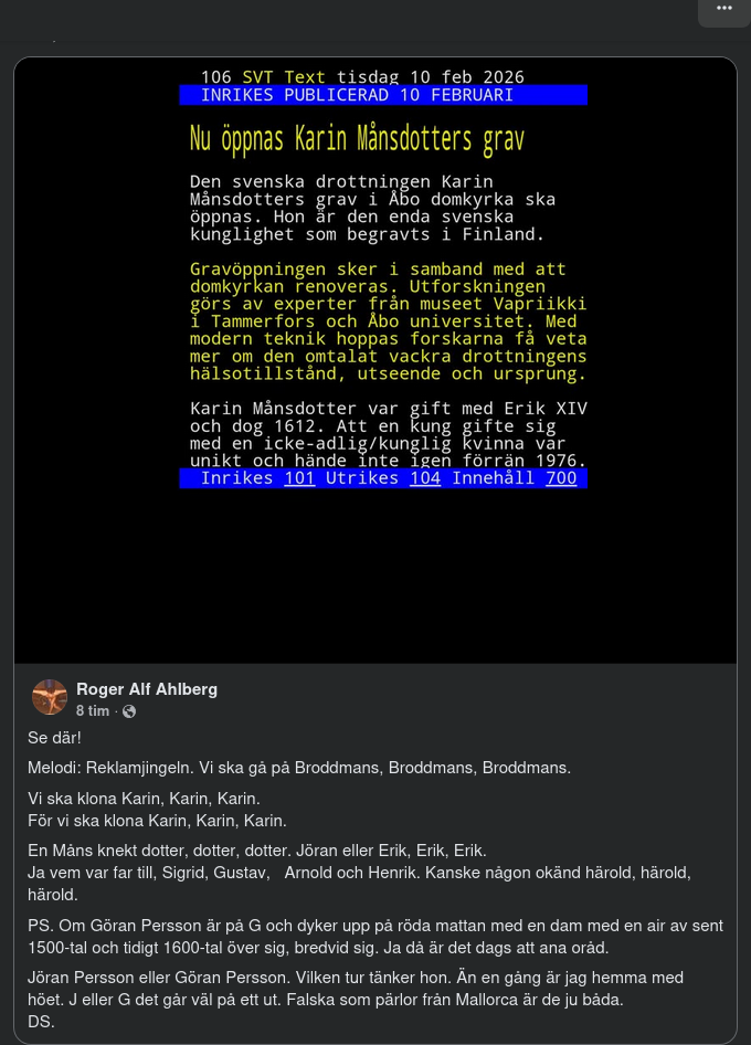 Gravöppning För Karin Månsdotter
