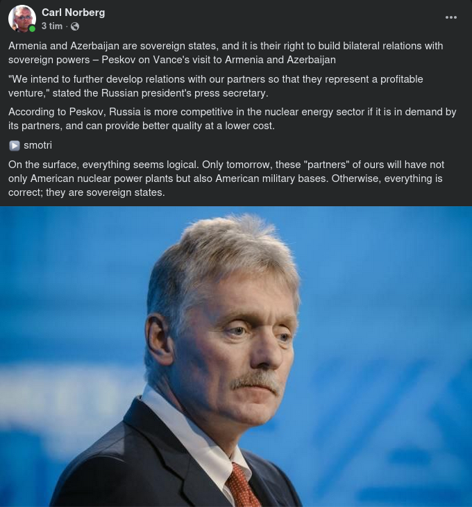 Peskov, Vance, Armenien & Azerbajdzjan