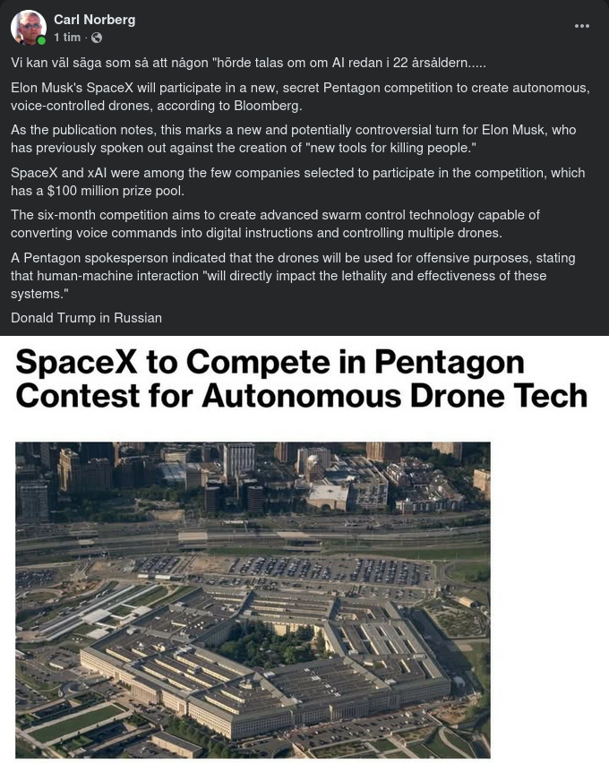 SpaceX & Pentagontävling