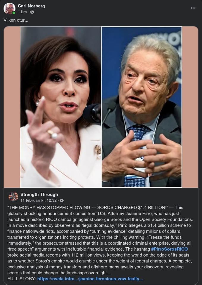 Pirro Går Efter Soros Med RICO