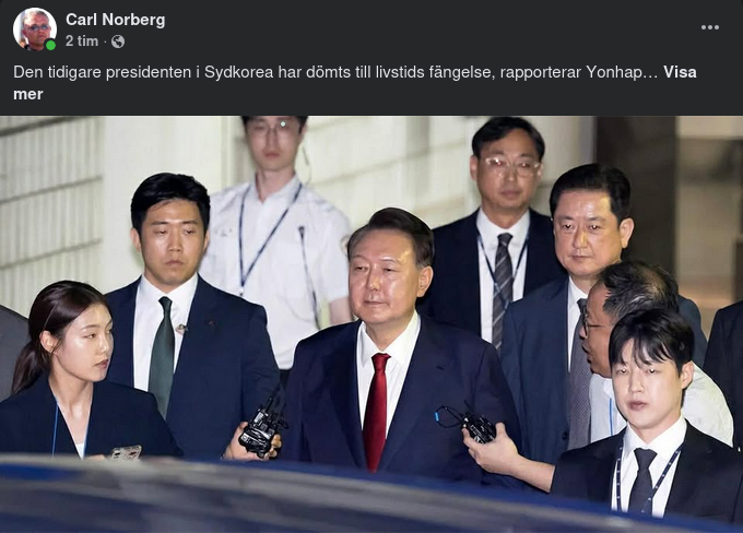 Livstid För Sydkoreas Expresident