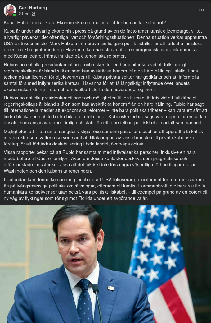 Kubakurs För Rubio?..