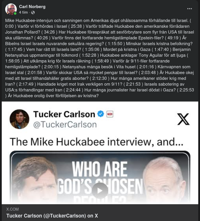 Tucker Intervjuar Mike Huckabee