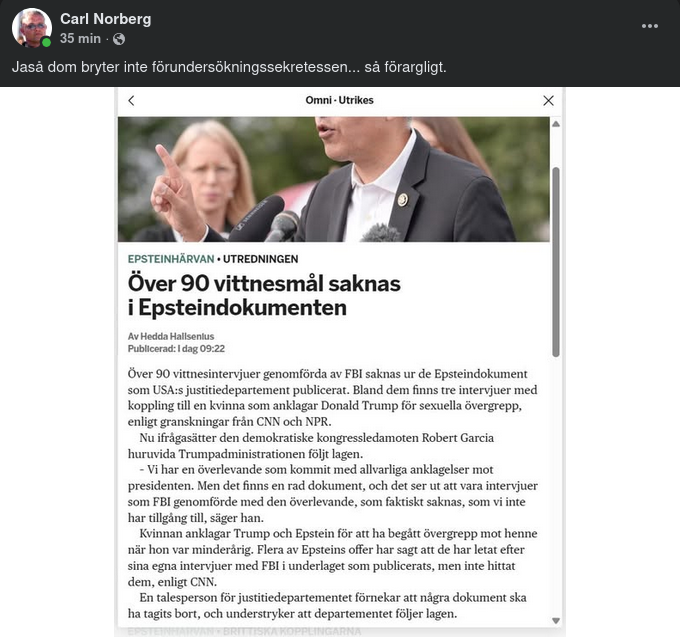 Obruten Förundersökningssekretess