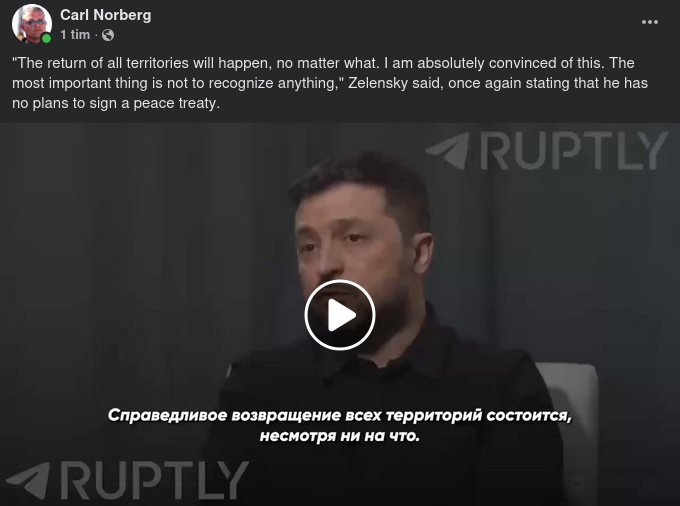 Fredsavtalsovillig Zelensky