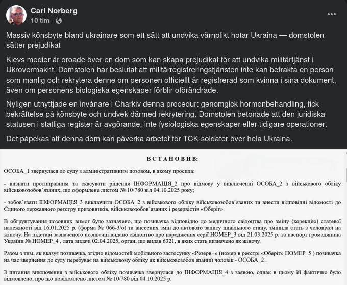 Könsbyte & Militärtjänst I Ukraina