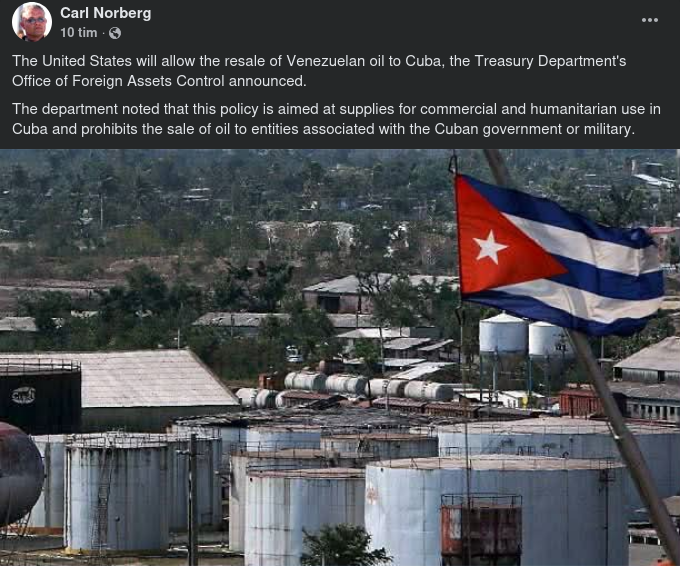 USA, Venezuelaolja & Kuba