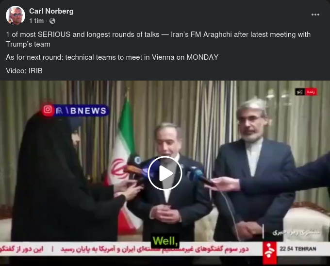 Wien-Möte Idag Mellan Iran & USA