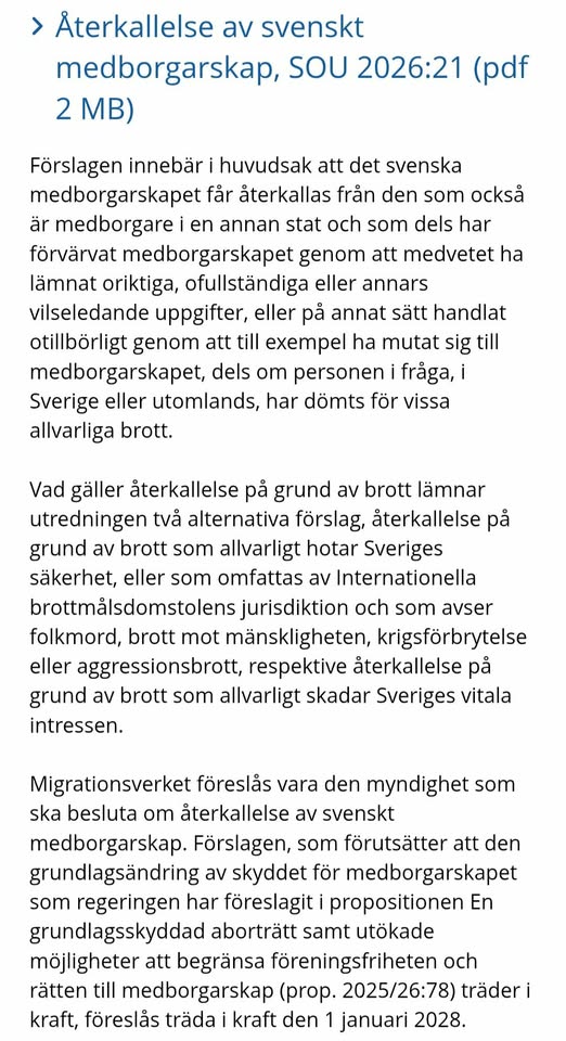 Återkallelse Av Svenskt Medborgarskap