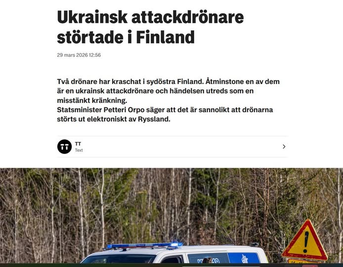 Ukrainska Attackdrönare Kraschade I Finland