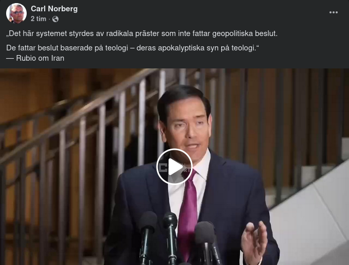 Rubio Om Teologisk Styrd Geopolitik