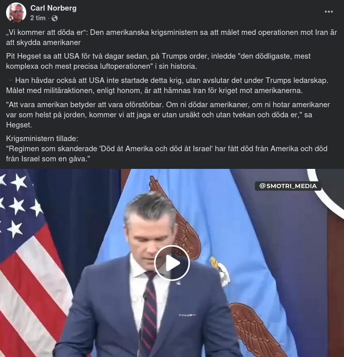 Dödshotande Hegseth