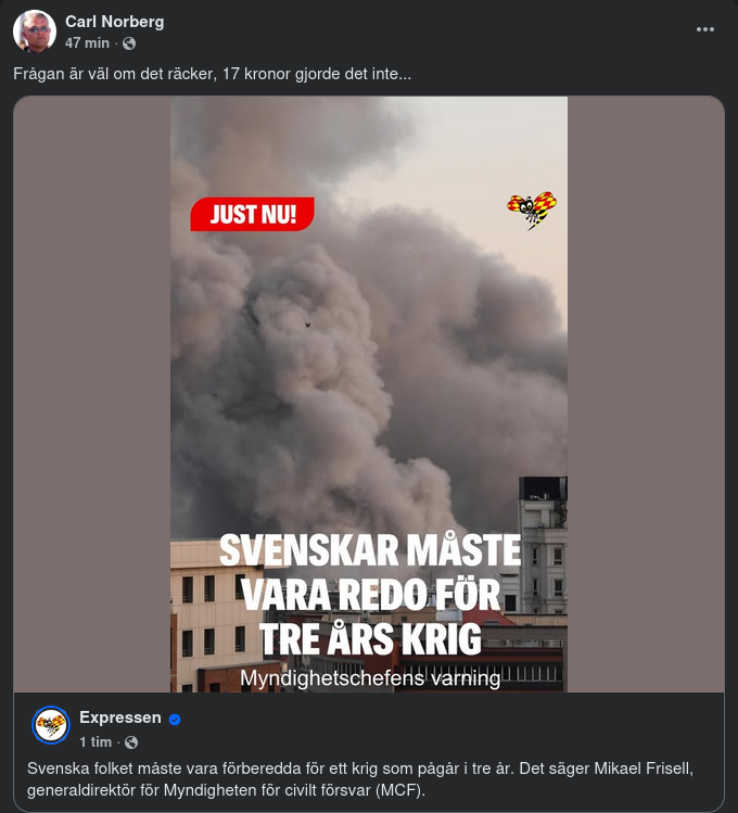 Treårig Svensk Krigsberedskap