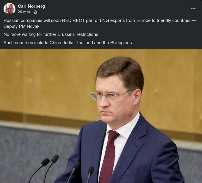 Omdirigerade Ryska Gasleveranser