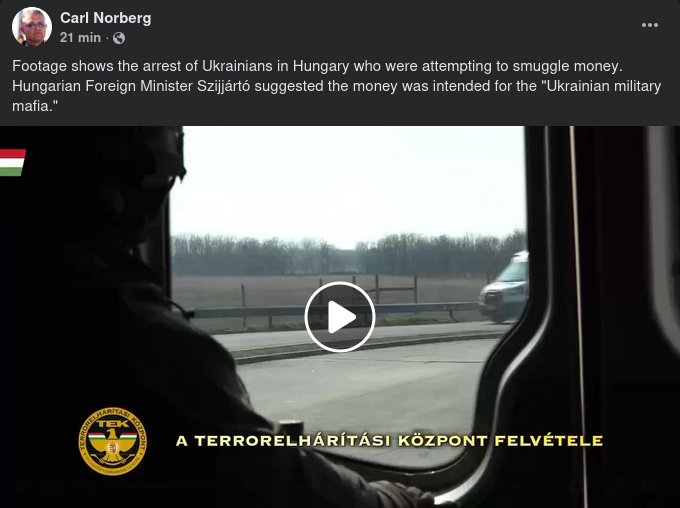 Pengasmugglande Ukrainare Tagna I Ungern