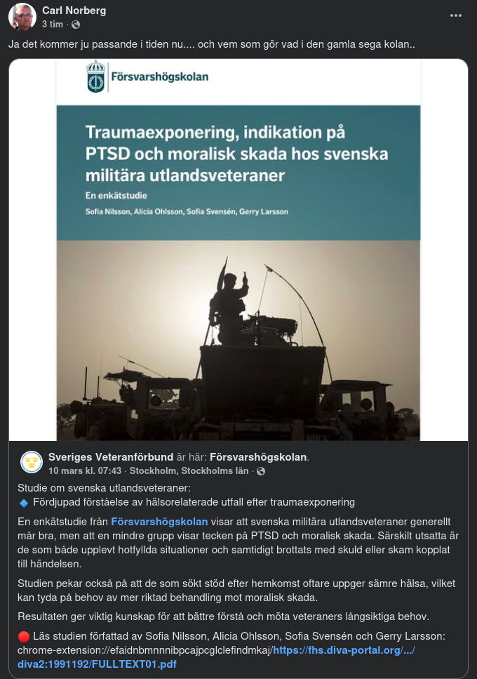 Studie Om Svenska Utlandsveteraner