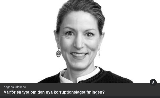 Tyst Om Den Nya Korruptionslagstiftningen