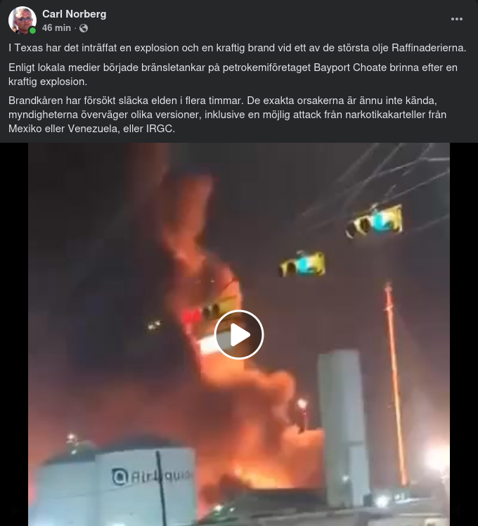 Oljeraffinaderibrand I Texas