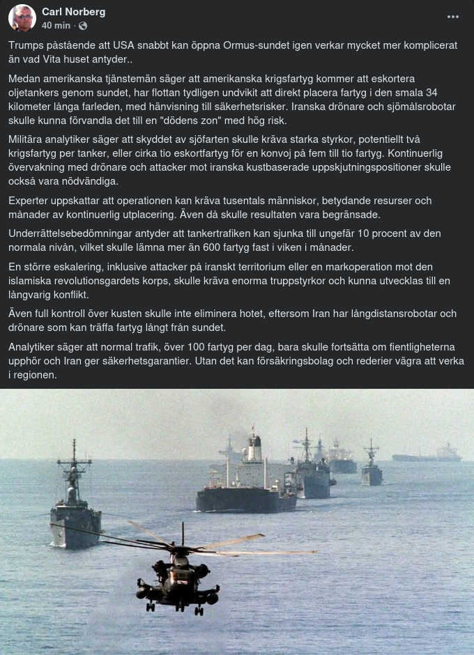 Angående Hormuzsundet