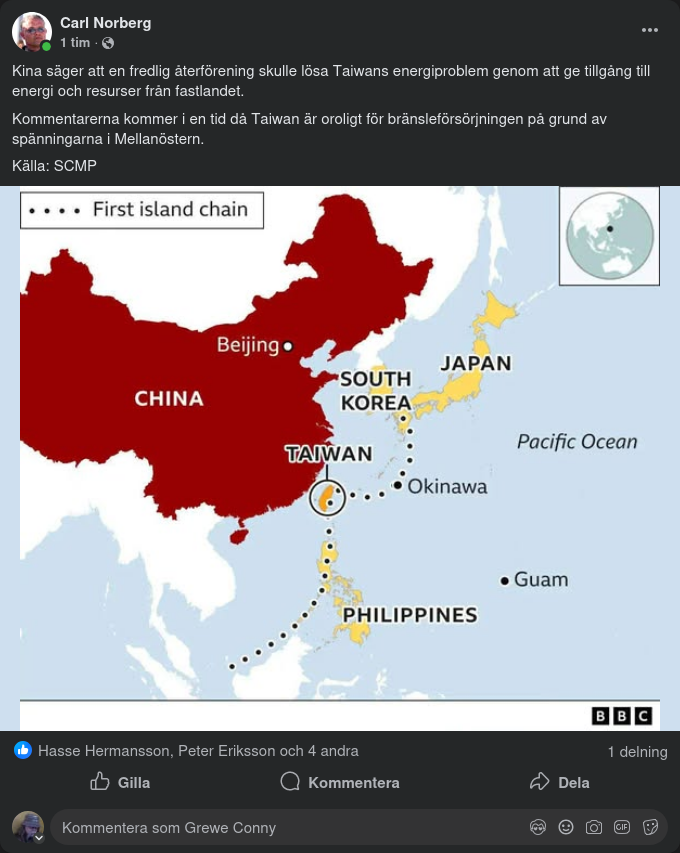 Kina & Taiwanesiskt Energiproblem