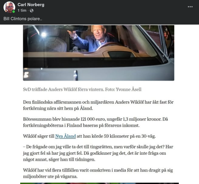 Fortkörande Clintonpolare På Åland