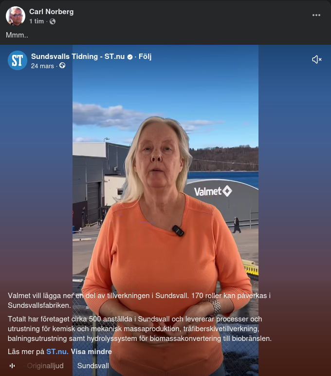 Valmet Vill Lägga Ner Delar I Sundsvall