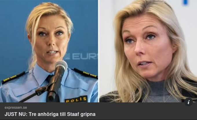 Tre Staaf-Anhöriga Gripna