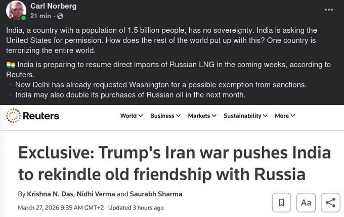 Indien, USA & Rysk Energi