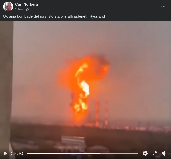 Rysslands Näst Största Oljeraffinaderi Bombat