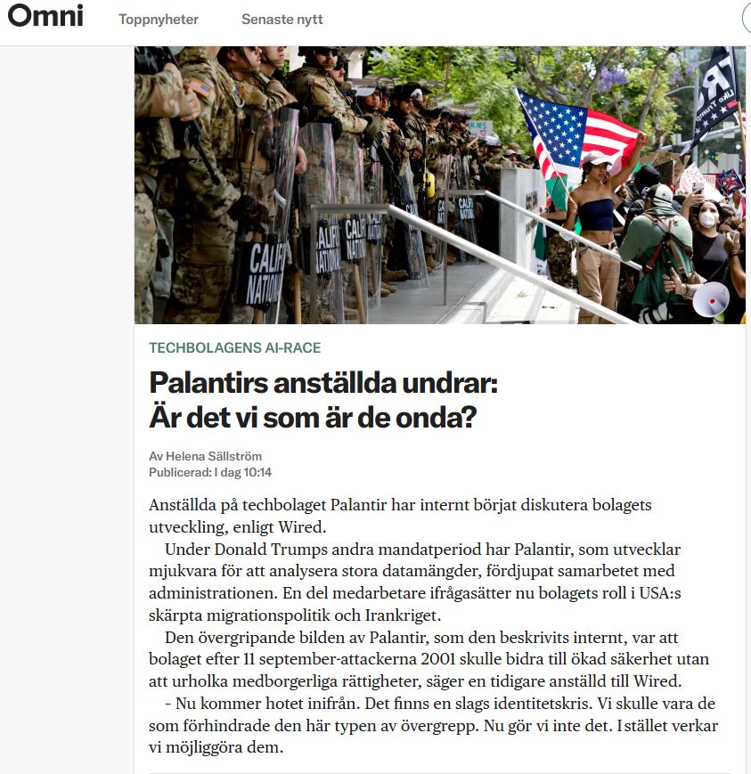 Ondskeundrande Palantiranställda
