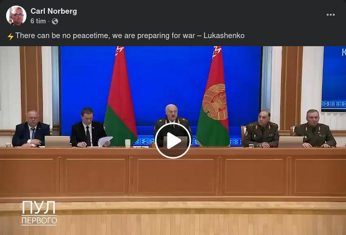 Krigsförberedande Lukashenko