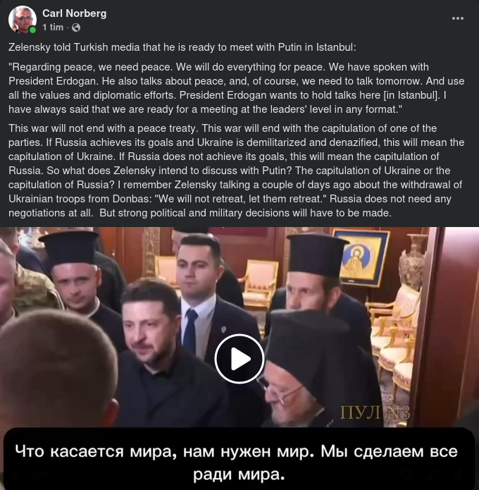 Zelensky Säger Sig Vara Redo För Putin-Möte