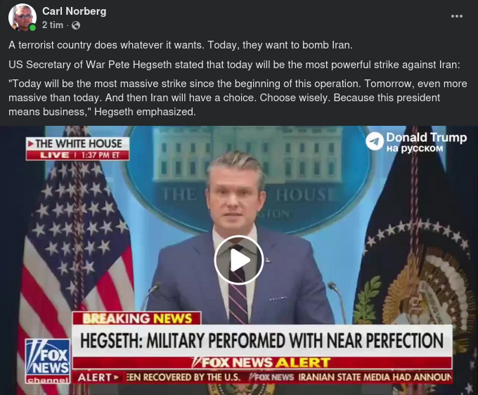 Hegseth Bombar På