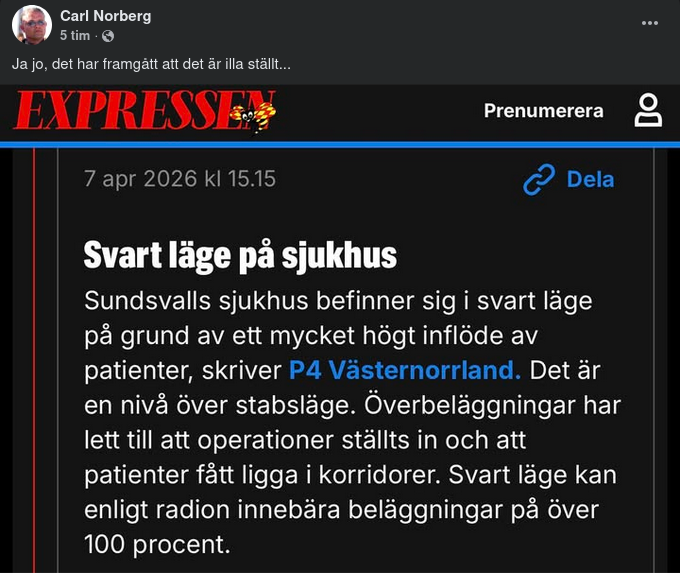 Svart Läge På Sundvalls Sjukhus
