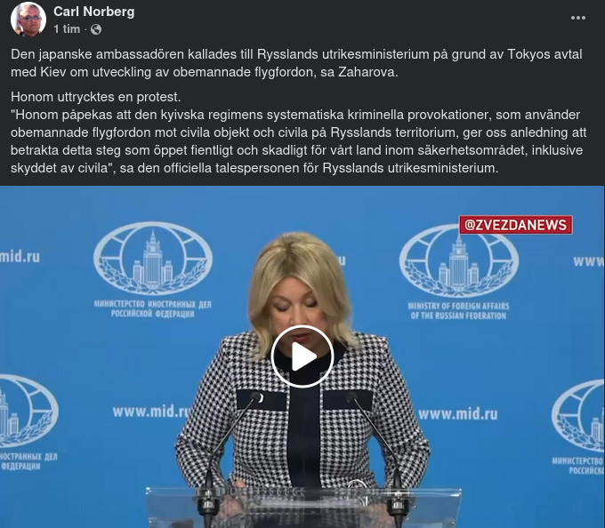 Ryskt Om Japansk-Ukrainskt Drönarsamarbete