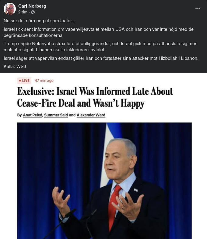 Sent Informerat Israel..