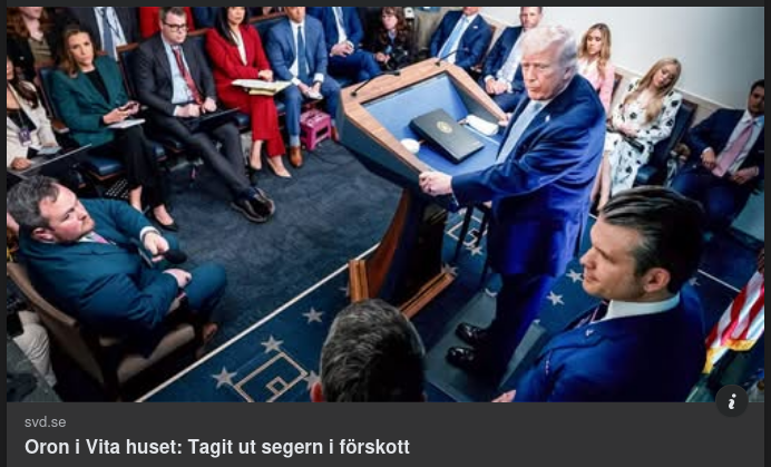 Förvirrad Vapenvila & Vita Huset-Oro I SvD