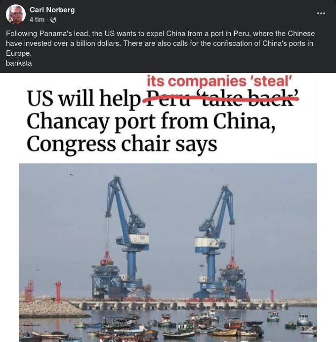 USA & Kinesisk Hamn I Peru