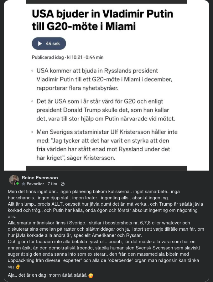 USA Bjuder Putin Till G20-Möte I December