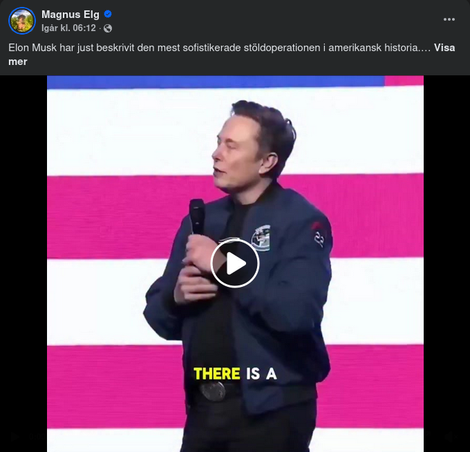 Musk beskriver Sofistikerad Stöldoperation