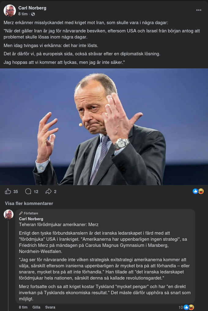 Merz Om Irankonflikten